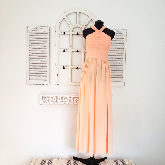 Peach Donna Morgan chiffon gown - Picture 5 of 5